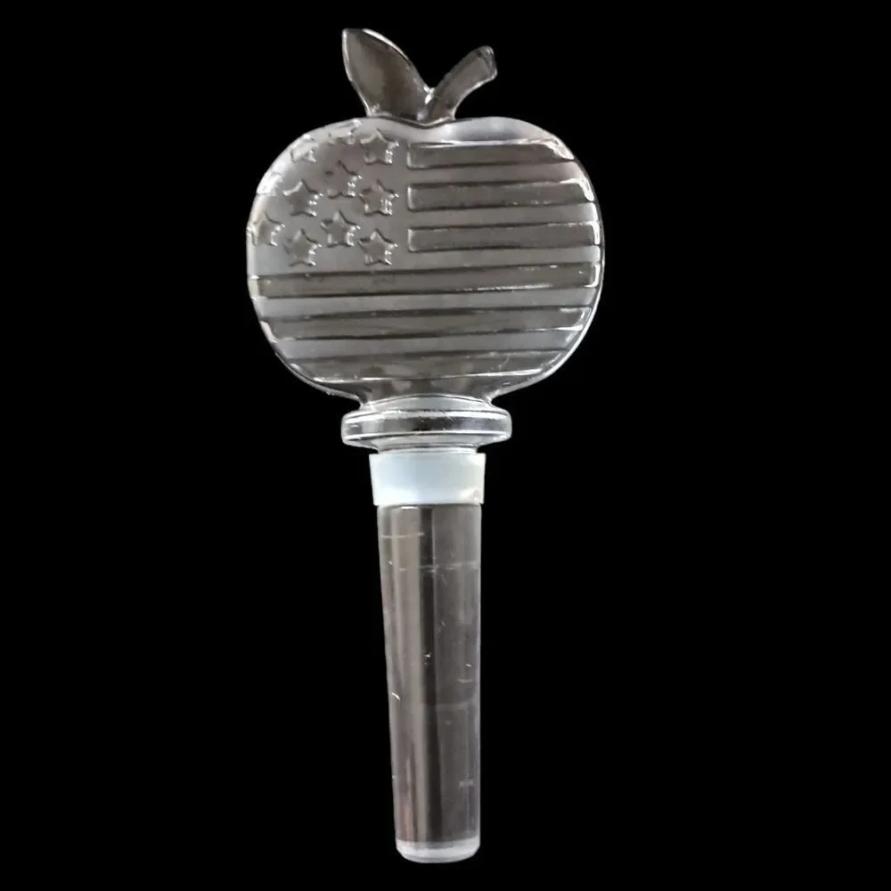 Mikasa Patriotic Crystal Wine Bottle Stopper Apple Stars & Stripes American Flag